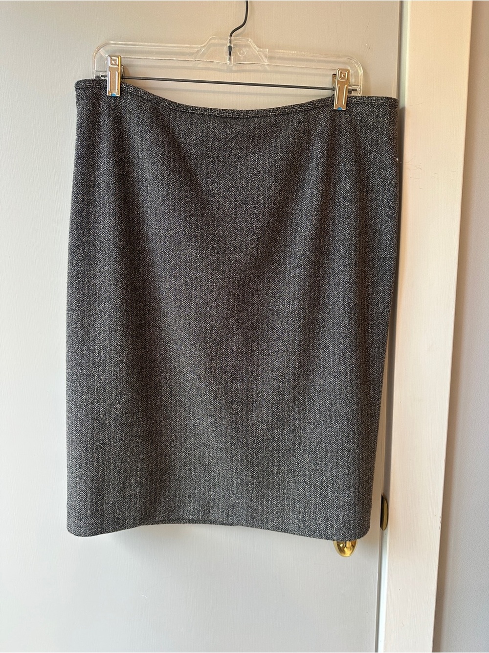 Calvin Klein Heather Gray Midi Pencil Skirt